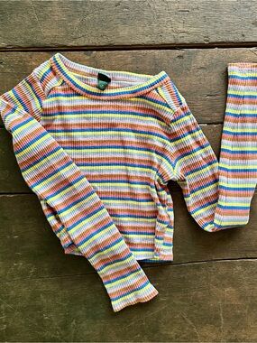 Multicolor Striped fitted Ribbed Top from Wild Fable